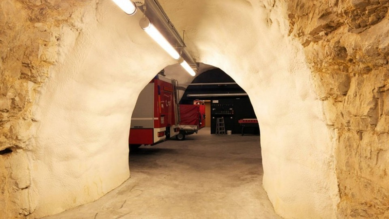 Illustration for article titled This Evil-Looking Mountain Fortress Is Really a Magnificent Fire Station